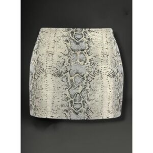 Sanctuary Metallic Snakeskin Mini Skirt Gold Silver Jacquard Faux Leather L